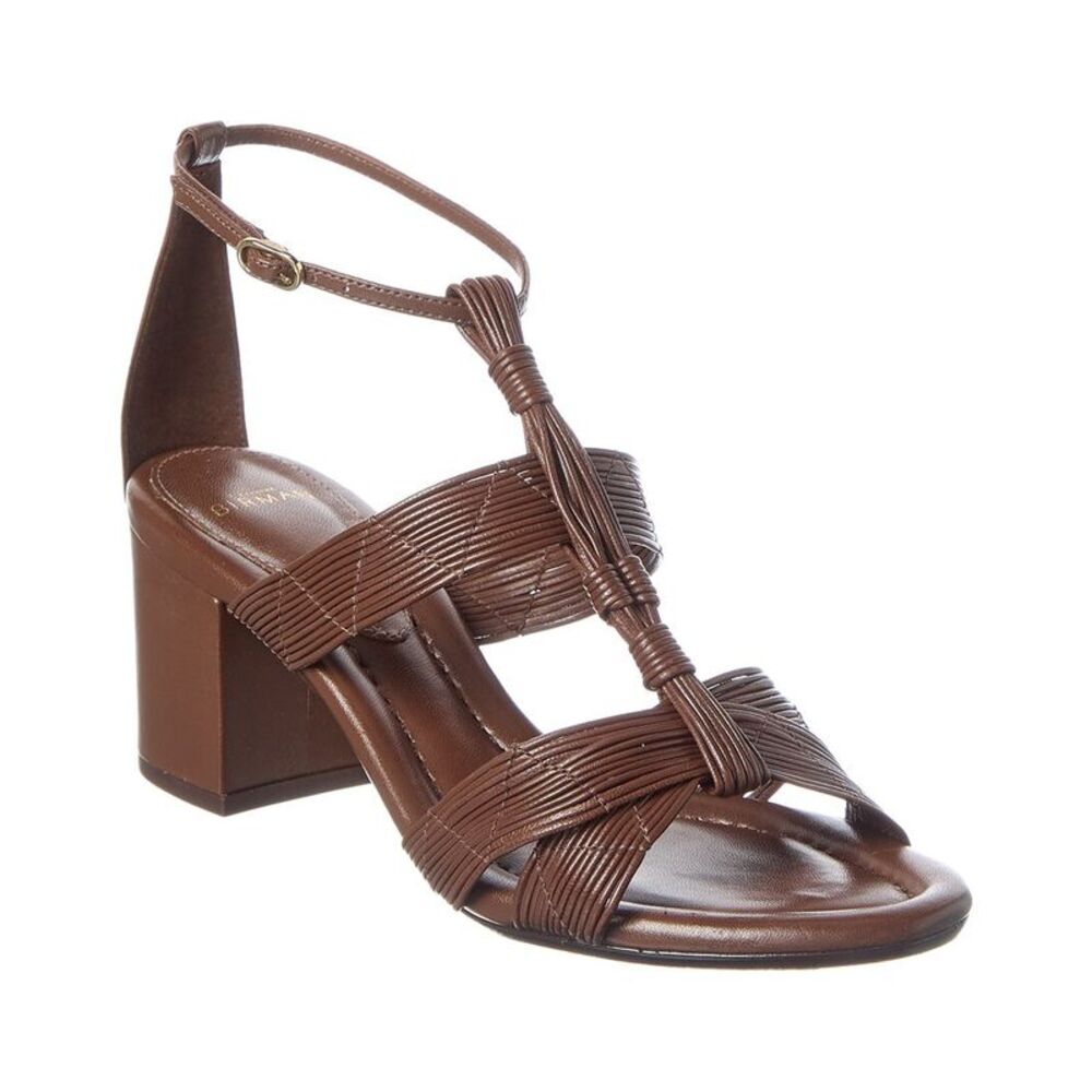 Alexandre Birman Olga Block 60 Leather Sandal, Brown